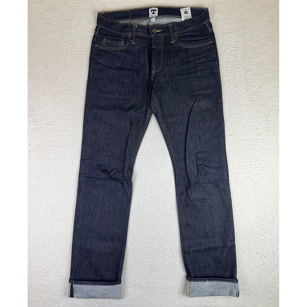 Tellason John Graham Mellor Jeans Mens 31x36 Blue Slim Straight Raw Selvedge USA